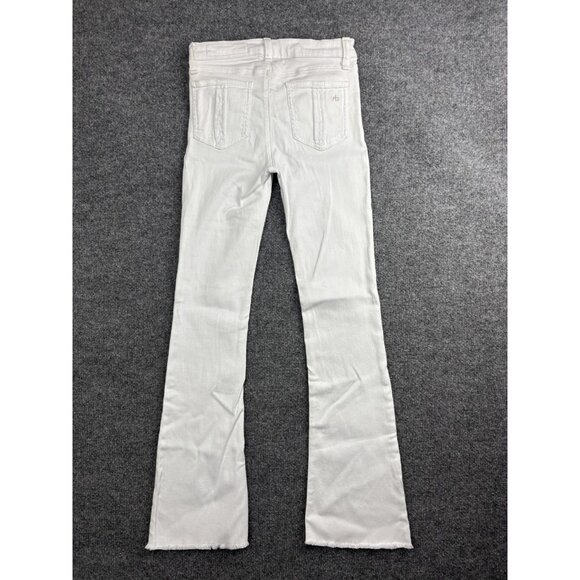 rag & bone JEAN Jeans Womens 26 White Eleven Bell Flare Raw Hem Stretch Denim - Picture 7 of 8